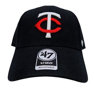 47 Brand Minnesota Twins MLB MVP Adjustable Hat Navy Blue TC Logo OSFA NEW
